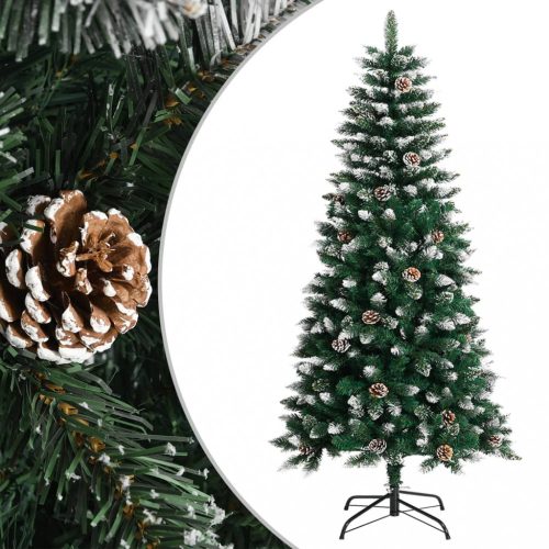 Karácsonyfák, vidaXL zöld PVC műkarácsonyfa állvánnyal 120 cm