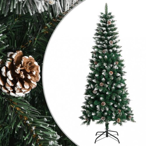 Karácsonyfák, vidaXL zöld PVC műkarácsonyfa állvánnyal 180 cm