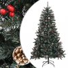 Karácsonyfák, vidaXL zöld PVC műkarácsonyfa állvánnyal 150 cm