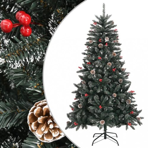 Karácsonyfák, vidaXL zöld PVC műkarácsonyfa állvánnyal 150 cm