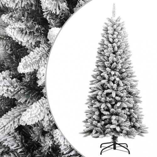 Karácsonyfák, vidaXL PVC és polietilén műkarácsonyfa pelyhes hóval 150 cm