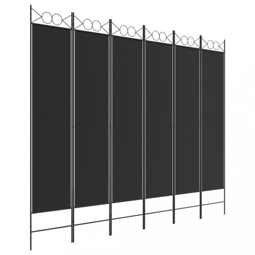 Térelválasztók, vidaXL 6-paneles fekete szövet térelválasztó 240 x 200 cm