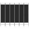 Térelválasztók, vidaXL 6-paneles fekete szövet térelválasztó 240 x 200 cm
