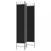 Térelválasztók, vidaXL 3 paneles fekete szövet térelválasztó 120 x 220 cm