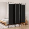 Térelválasztók, vidaXL 5 paneles fekete szövet térelválasztó 200x220 cm