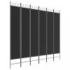 Térelválasztók, vidaXL 6-paneles fekete szövet térelválasztó 240x220 cm