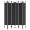Térelválasztók, vidaXL 6-paneles fekete szövet térelválasztó 240x220 cm