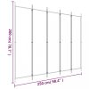Térelválasztók, vidaXL 5 paneles fekete szövet térelválasztó 250x200 cm