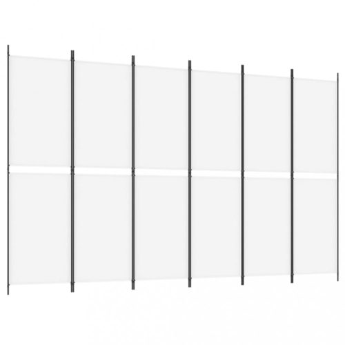 Térelválasztók, vidaXL 6 paneles fehér szövet térelválasztó 300x200 cm