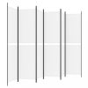 Térelválasztók, vidaXL 6 paneles fehér szövet térelválasztó 300x200 cm