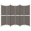 Térelválasztók, vidaXL 6 paneles antracitszürke szövet térelválasztó 300x200 cm