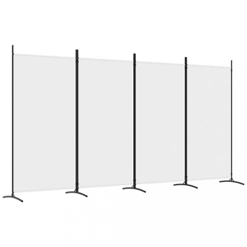 Térelválasztók, vidaXL 4 paneles fehér szövet térelválasztó 346x180 cm