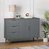 Büfé- és tálalóasztalok, vidaXL MOLDE szürke tömör fenyőfa tálalószekrény 113 x 40 x 80