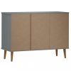 Büfé- és tálalóasztalok, vidaXL MOLDE szürke tömör fenyőfa tálalószekrény 113 x 40 x 80