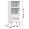 Könyvespolcok, állópolcok, vidaXL MOLDE fehér tömör fenyőfa könyvszekrény 60 x 35 x 133,5