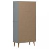 Könyvespolcok, állópolcok, vidaXL MOLDE szürke tömör fenyőfa könyvszekrény 85 x 35 x 170,5