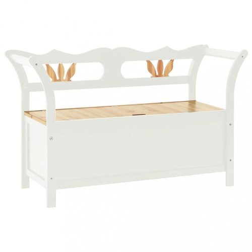 Tároló- és előszobai padok, vidaXL fehér tömör fenyőfa pad 107 x 45 x 75,5 cm