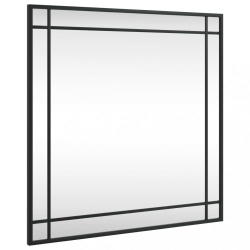 Tükrök, vidaXL fekete négyzet alakú vas fali tükör 60 x 60 cm