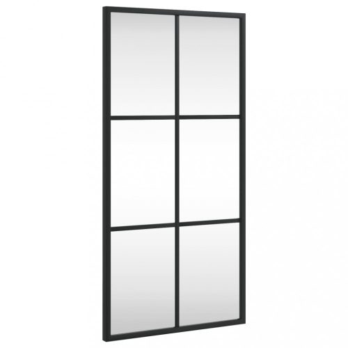 Tükrök, vidaXL fekete téglalap alakú vas fali tükör 30 x 60 cm