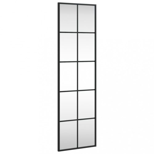 Tükrök, vidaXL fekete téglalap alakú vas fali tükör 30 x 100 cm