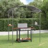 Kerti pavilon és előtető, vidaXL antracit acél grillező pavilon oldalsó polcokkal 220x115x230