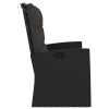 Kerti padok, vidaXL fekete polyrattan dönthető kerti pad párnával 118 cm