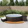 Medence- és fürdőtartozékok, vidaXL fekete polyrattan és tömör akácfa jakuzzi-keret