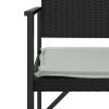 Kerti padok, vidaXL fekete 2-személyes polyrattan kerti pad párnával