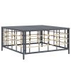 Kültéri kanapé szettek, vidaXL antracitszürke polyrattan kerti asztal 70 x 70 x 34 cm