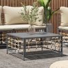 Kültéri kanapé szettek, vidaXL antracitszürke polyrattan kerti asztal 70 x 70 x 34 cm
