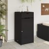 Kerti tárolódobozok, vidaXL fekete polyrattan kerti tárolószekrény 55 x 55 x 111 cm