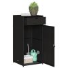 Kerti tárolódobozok, vidaXL fekete polyrattan kerti tárolószekrény 55 x 55 x 111 cm