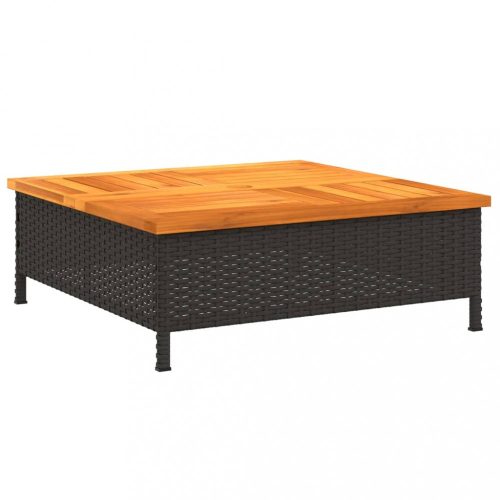 Kültéri napernyők és árnyékoló tartozékok, vidaXL fekete polyrattan és akácfa
