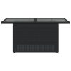 Kerti asztalok, vidaXL fekete polyrattan üveglapos kerti asztal 100 x 55 x 73 cm