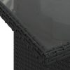 Kerti asztalok, vidaXL fekete polyrattan üveglapos kerti asztal 100 x 55 x 73 cm