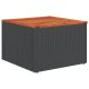 Kerti asztalok, vidaXL fekete polyrattan és akácfa kerti asztal 55x55x37 cm