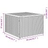 Kerti asztalok, vidaXL fekete polyrattan és akácfa kerti asztal 55x55x37 cm