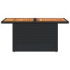 Kerti asztalok, vidaXL fekete polyrattan és akácfa kerti asztal 100 x 55 x 73 cm