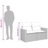 Kültéri kanapék, vidaXL 2 személyes fekete polyrattan kerti kanapé párnával