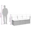 Kültéri kanapék, vidaXL 3 személyes bézs polyrattan kerti kanapé párnával