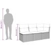Kültéri kanapék, vidaXL 3 személyes bézs polyrattan kerti kanapé párnával