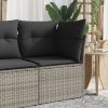 Kültéri kanapék, vidaXL szürke polyrattan kerti sarokkanapé párnával
