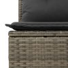Kültéri kanapék, vidaXL szürke polyrattan kerti sarokkanapé párnával