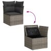 Kültéri kanapék, vidaXL szürke polyrattan kerti sarokkanapé párnával