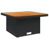 Kerti asztalok, vidaXL fekete polyrattan és akácfa kerti asztal 80 x 80 x 71 cm