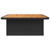 Kerti asztalok, vidaXL fekete polyrattan és akácfa kerti asztal 110 x 110 x 71 cm