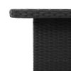 Kerti asztalok, vidaXL fekete polyrattan és akácfa kerti asztal 90 x 55 x 71 cm