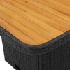 Kerti asztalok, vidaXL fekete polyrattan és akácfa kerti asztal 90 x 55 x 71 cm