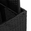 Kerti asztalok, vidaXL fekete polyrattan és akácfa kerti asztal 90 x 55 x 71 cm