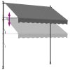 Ablak és ajtó előtetők, vidaXL antracit szövet és acél feltekerhető napellenző 250 x 150 cm